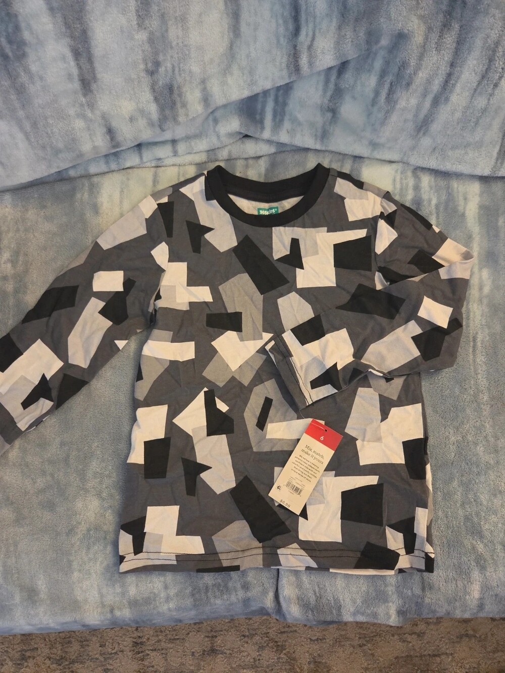 365 Kids Boys Size 6 Long Sleeve Geometric Cotton Shirt